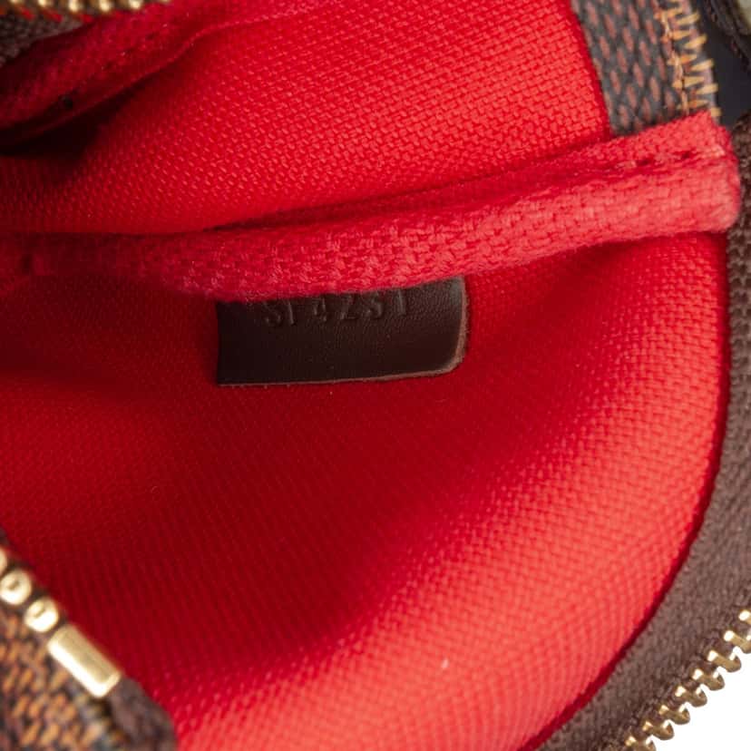 Louis Vuitton Damier Ebene Mini Pochette Accessoires Brown Canvas Good condition - Box View