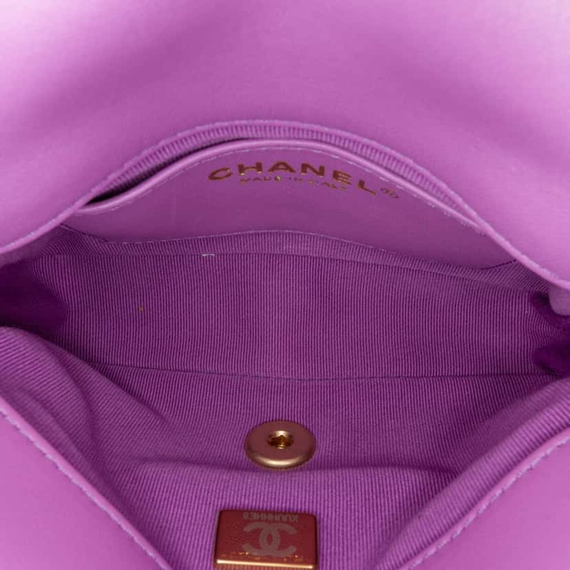 Chanel Mini Quilted Lambskin Funky Town Flap Purple Leather Very good condition - Model View