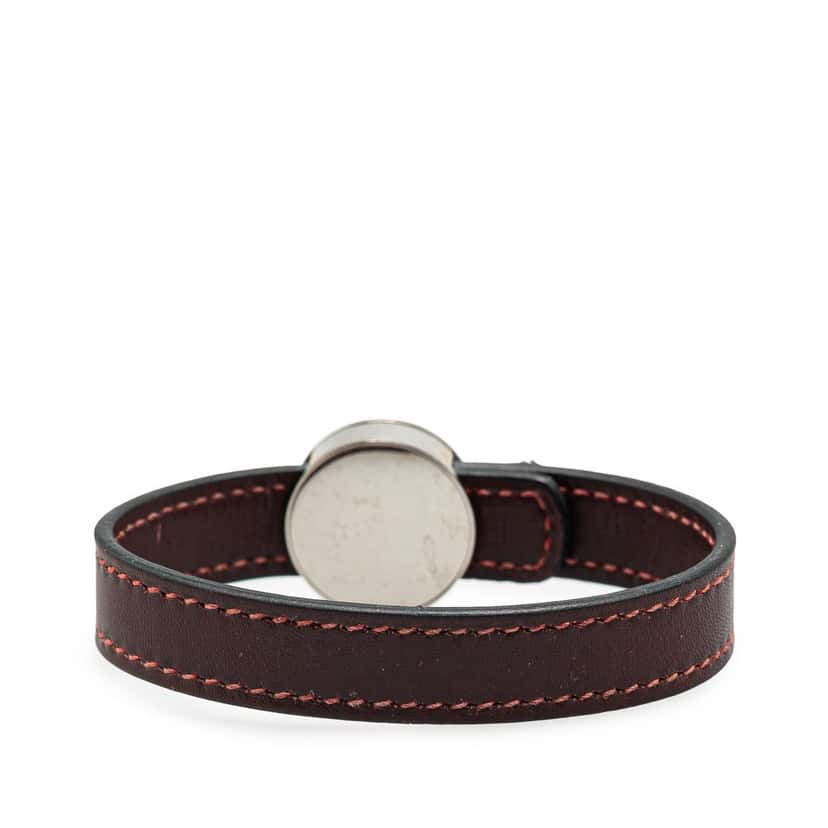 Hermès Leather Clou de Selle Bracelet Brown Leather Good condition - Inside View
