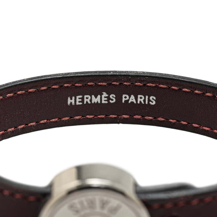 Hermès Leather Clou de Selle Bracelet Brown Leather Good condition - Box View