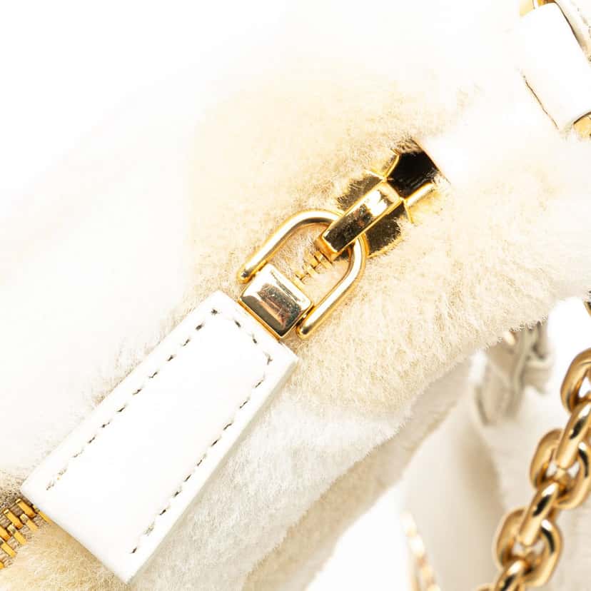 Prada Mini Shearling Symbole Triangle Satchel Brown Good condition - Model View