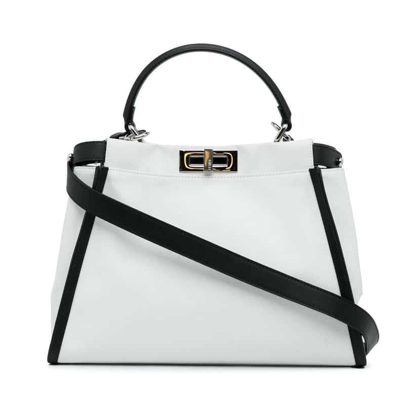 Fendi Medium Peekaboo ISeeU Satchel White Leather Good condition - Front View