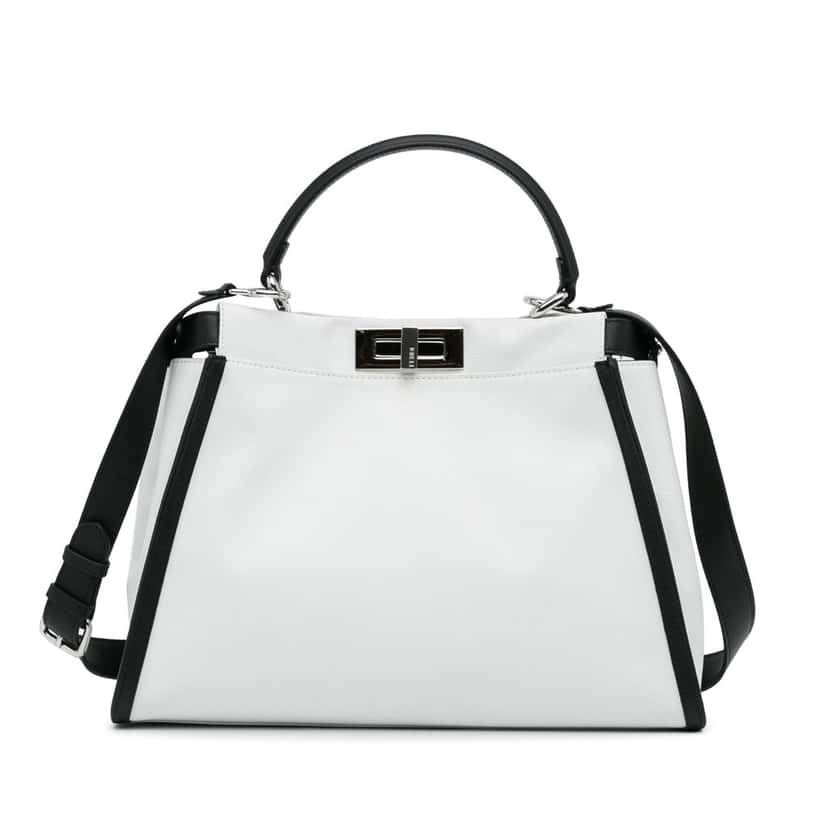 Fendi Medium Peekaboo ISeeU Satchel White Leather Good condition - Model View