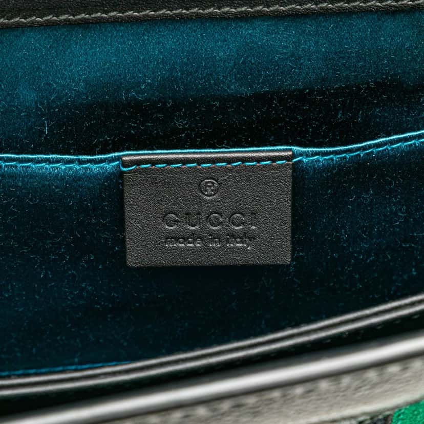 Gucci Small Suede Ophidia Chain Crossbody Green Leather Very good condition - Box View
