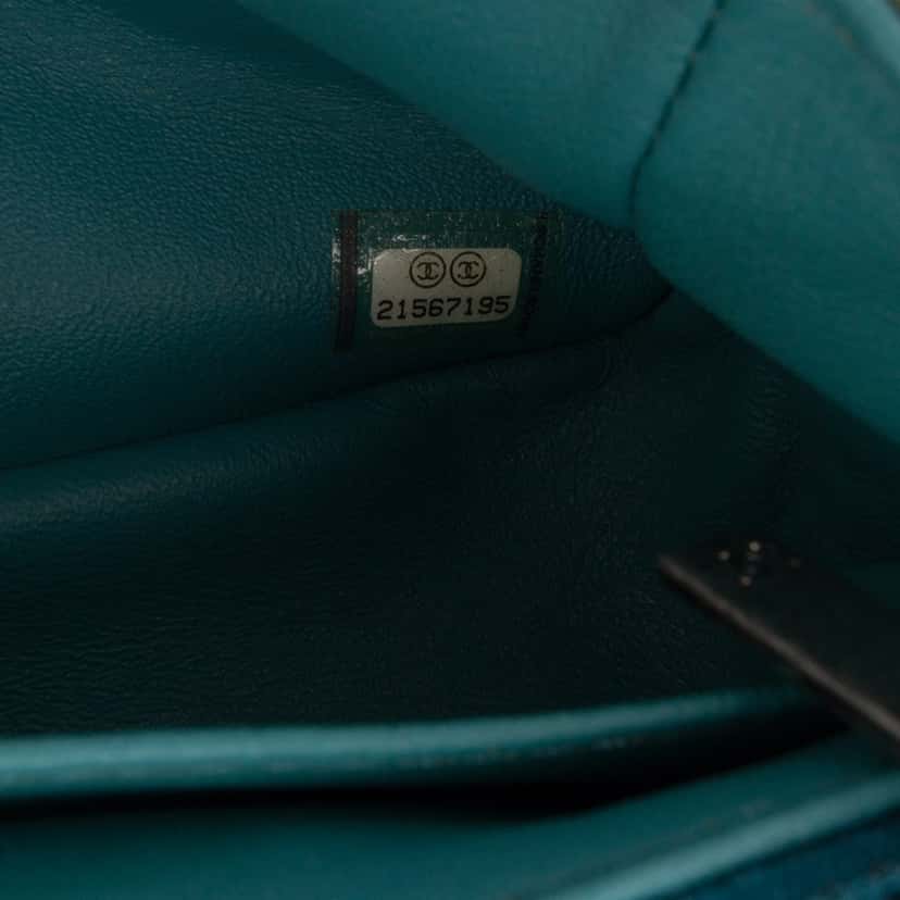 Chanel Mini Rectangular Classic Tricolor Lambskin Single Flap Blue Leather Good condition - Box View