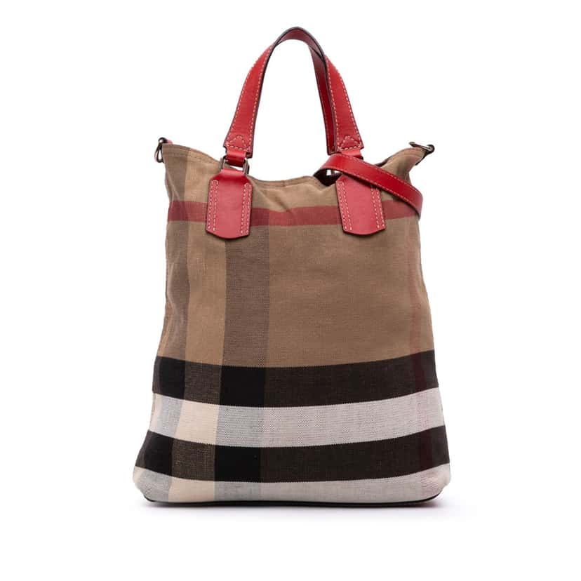 Burberry Mega Check Canvas Tottenham Brit Satchel Brown Canvas Good condition - Front View