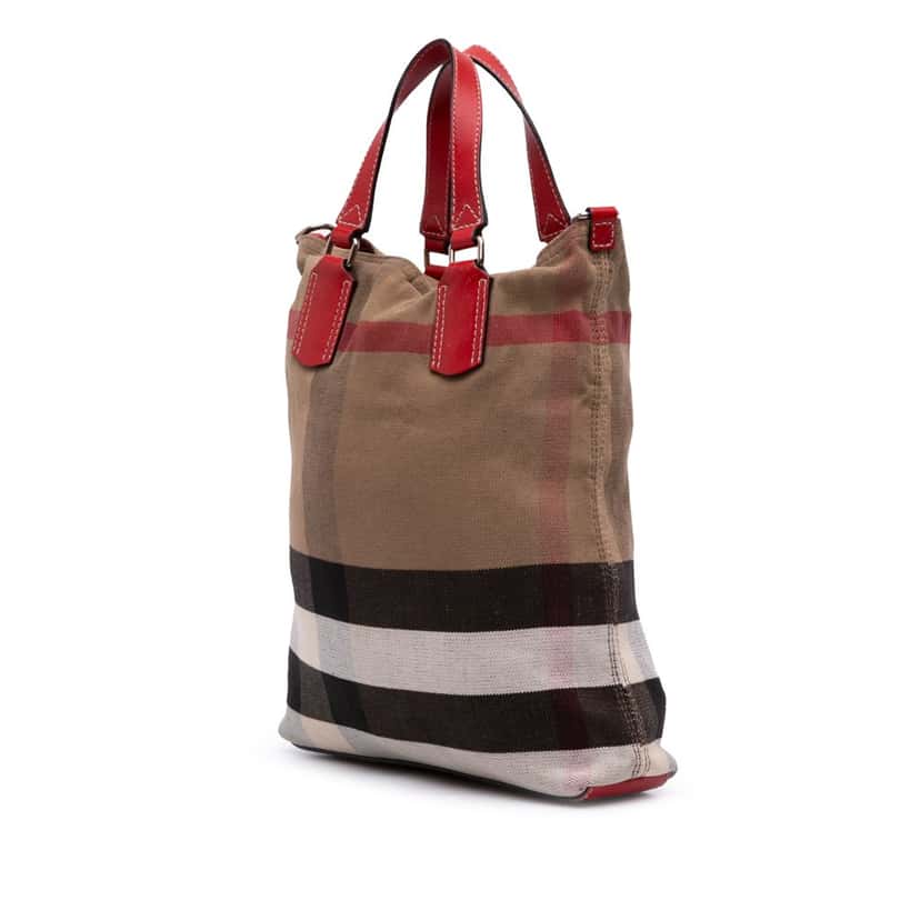Burberry Mega Check Canvas Tottenham Brit Satchel Brown Canvas Good condition - Back View