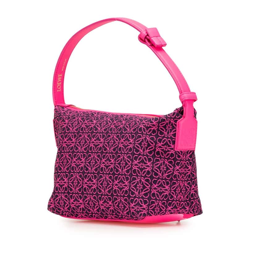 Loewe Small Anagram Canvas Cubi Bag Pink Canvas Good condition - Back View