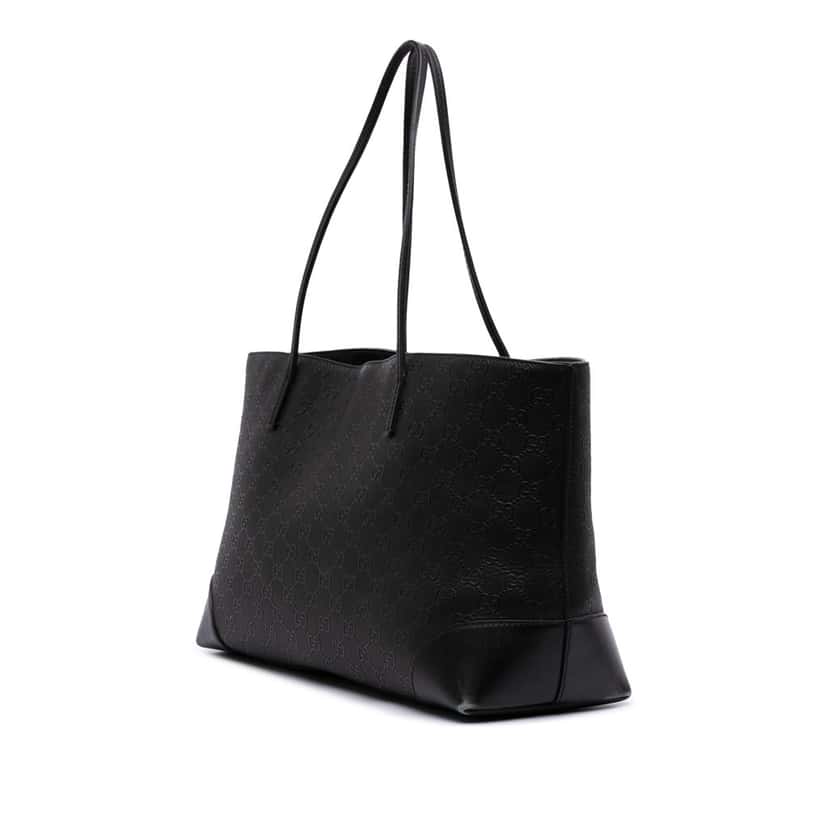 Gucci GG Embossed Leather Hilary Lux Tote Black Leather Good condition - Back View