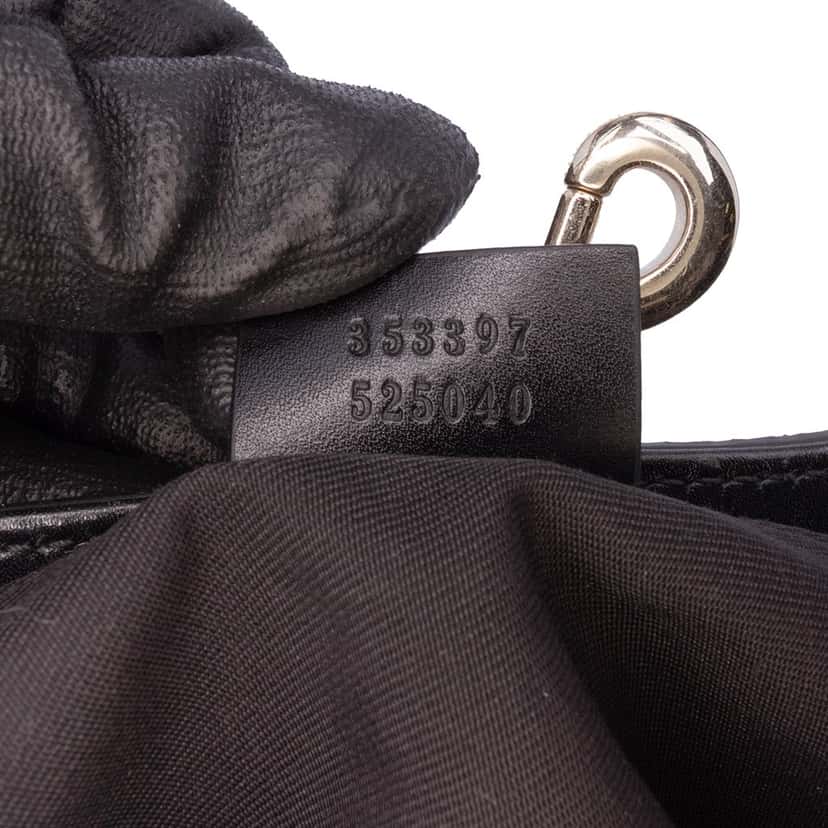 Gucci GG Embossed Leather Hilary Lux Tote Black Leather Good condition - Box View