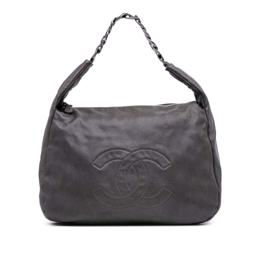 Chanel Caviar 31 Hobo Bag Grey Leather Good condition - Front View