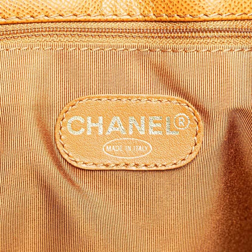 Chanel Grained Calfskin Tote Brown Leather Good condition - Box View