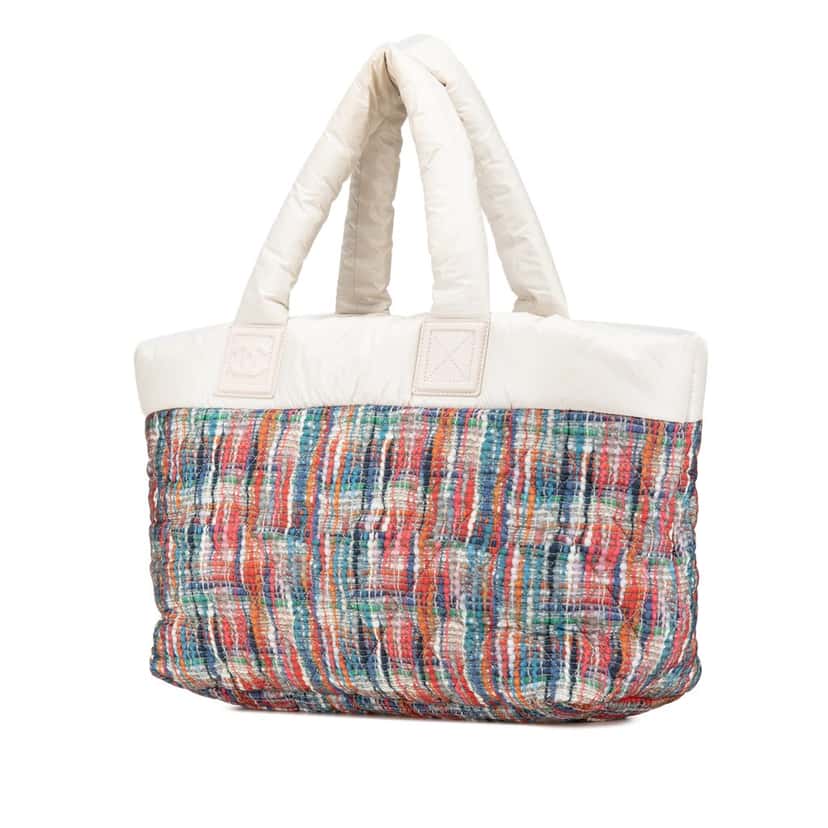 Chanel Nylon Tweed Printed Coco Cocoon Tote MultiColor Very good condition - Back View