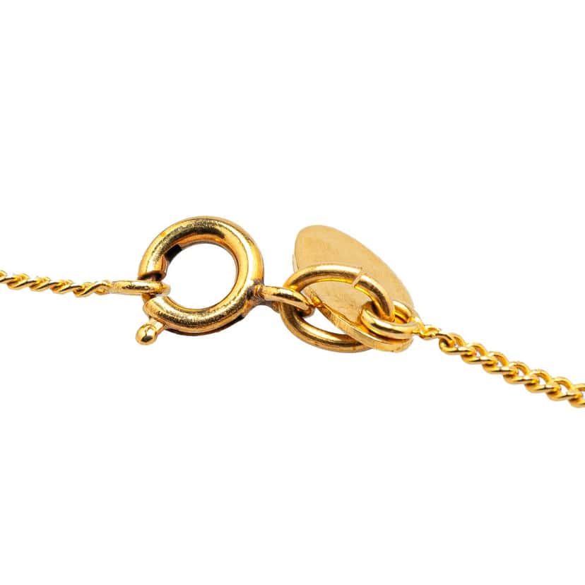 Chanel Gold Plated Faux Pearl Pendant Necklace Gold Metal Good condition - Box View