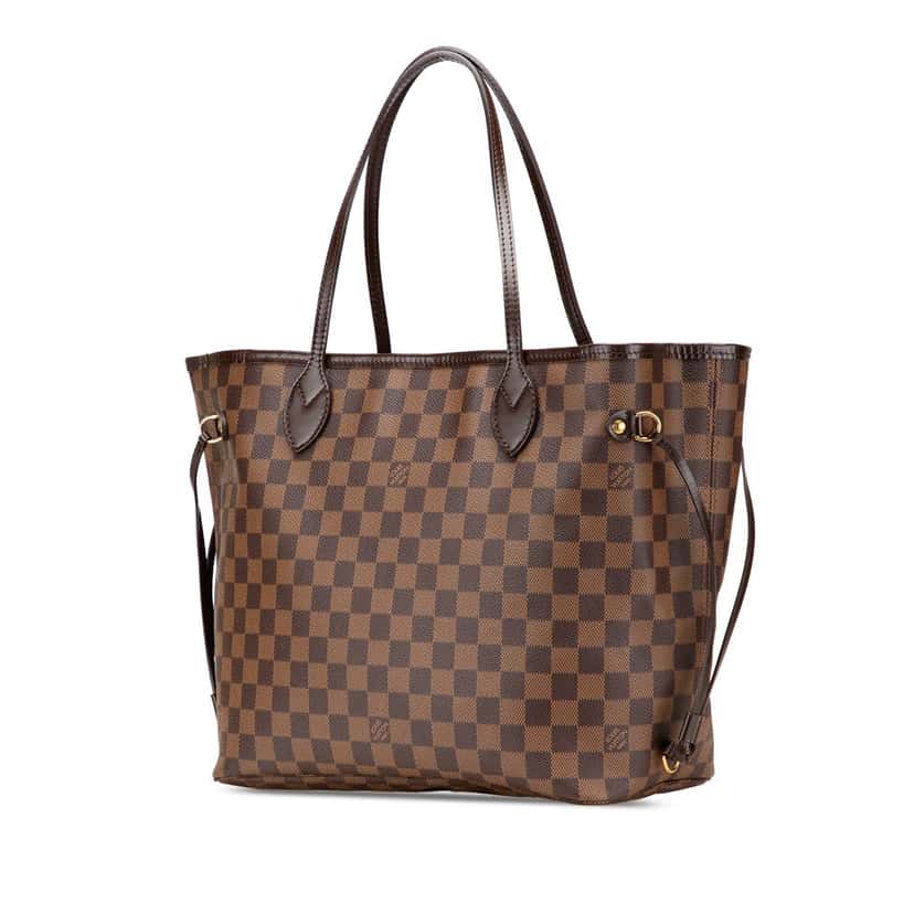 Louis Vuitton Damier Ebene Neverfull MM Brown Canvas Good condition - Back View