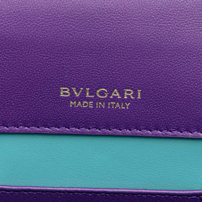 Bvlgari Small Leather Serpenti Forever Maxi Chain Satchel Purple Leather Good condition - Box View