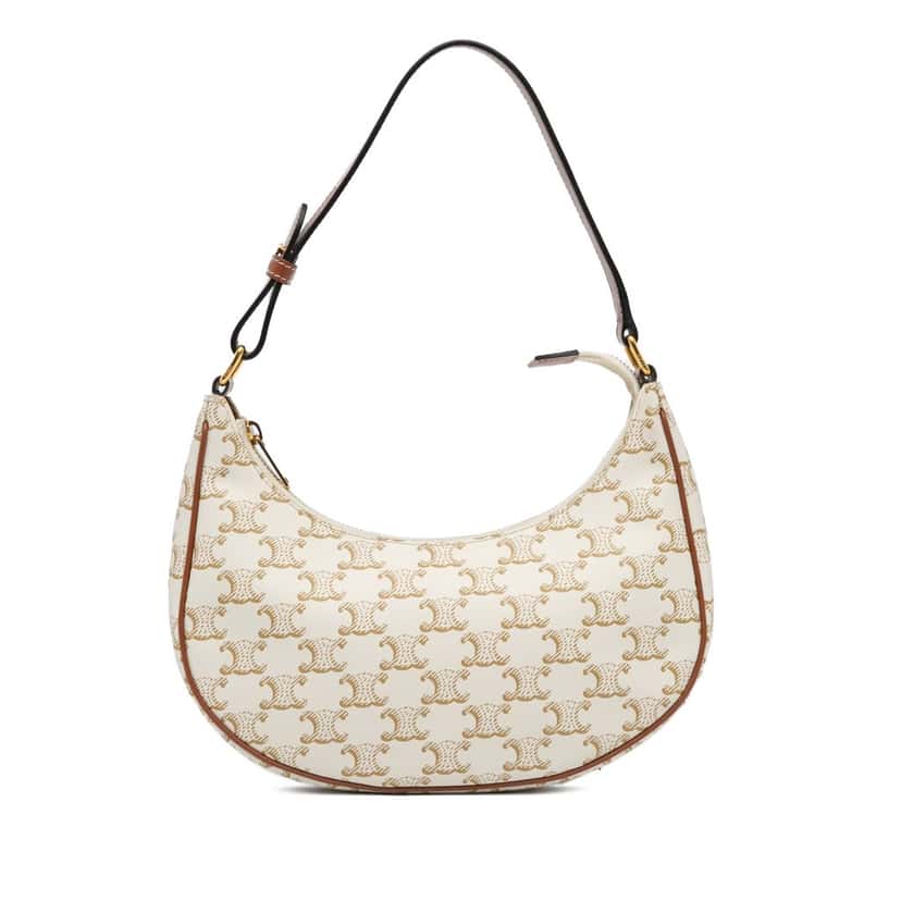 Celine Triomphe Coated Canvas Ava Shoulder Bag Brown Canvas Good condition - Front View