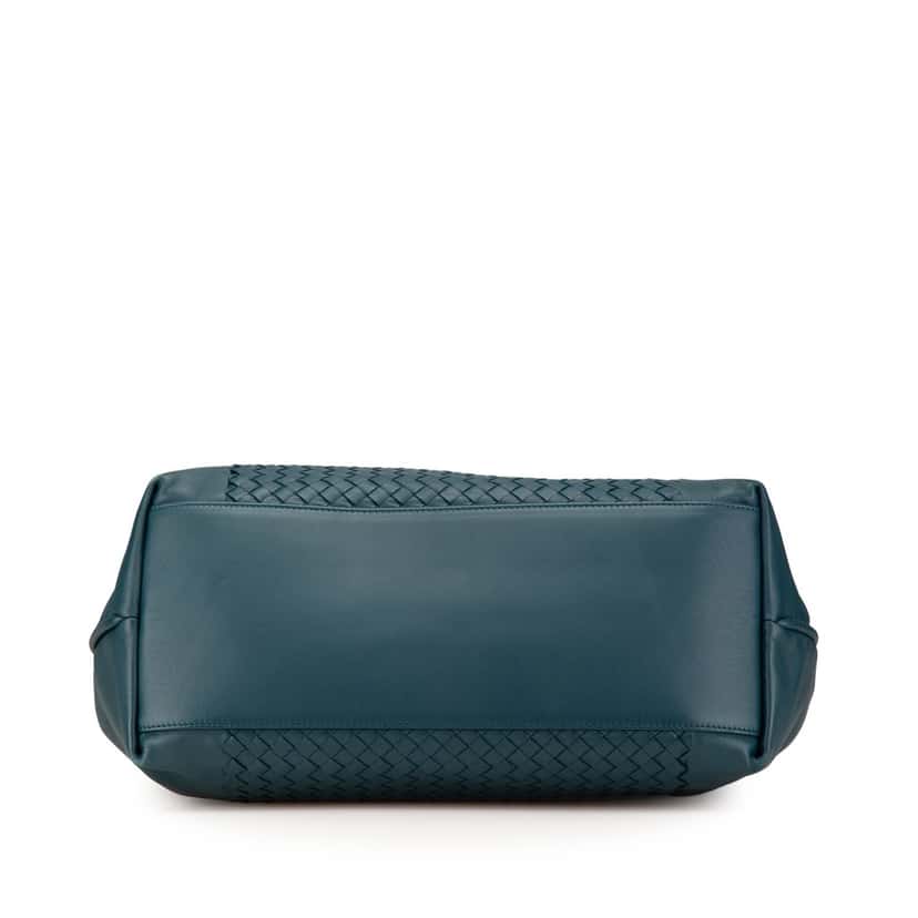 Bottega Veneta Nappa Intrecciato Tote Blue Leather Good condition - Inside View