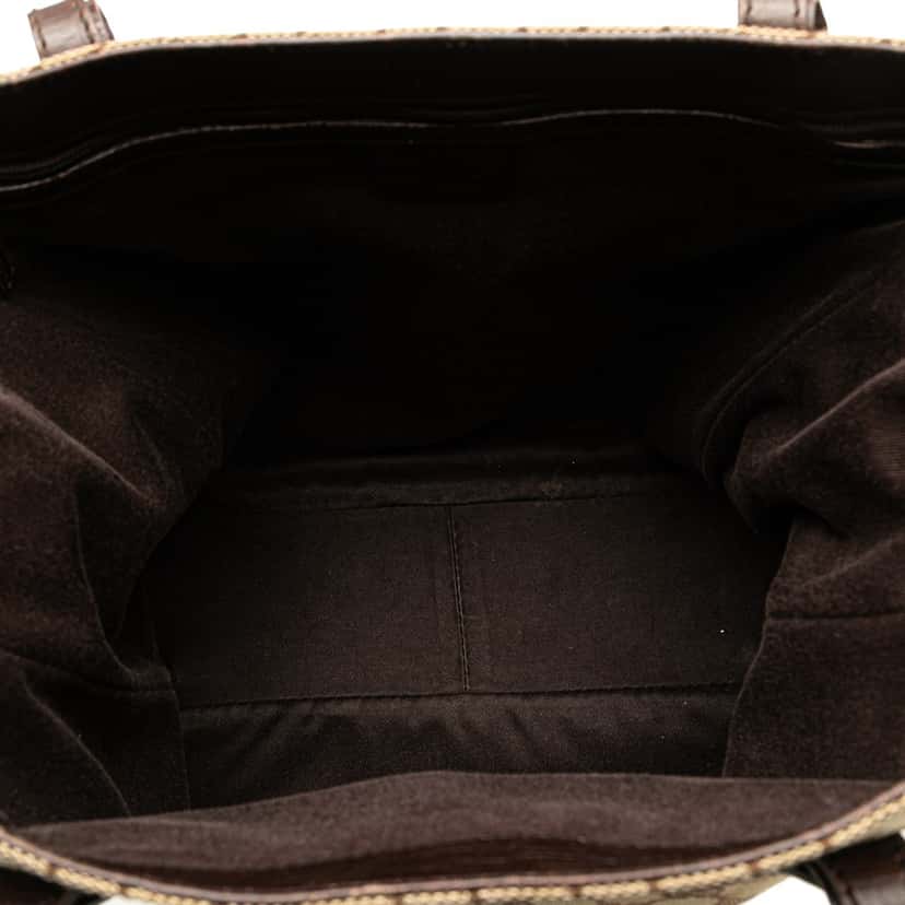 Gucci GG Canvas Bamboo Tote Grey Canvas Good condition - Model View