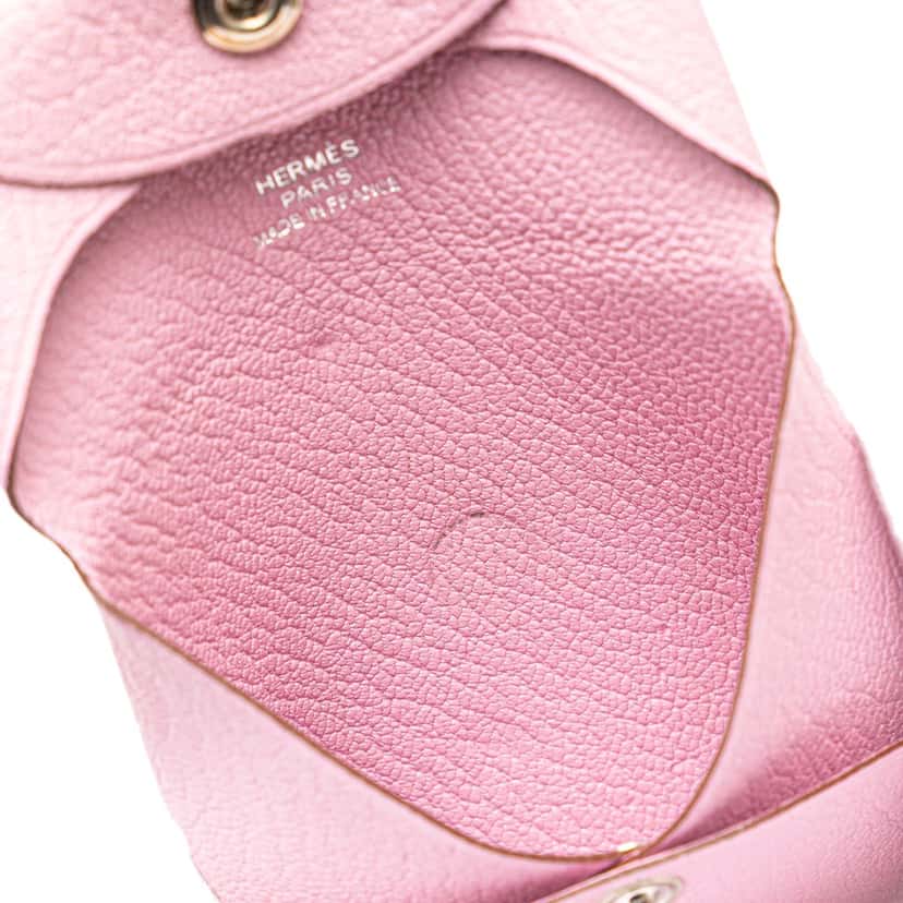Hermès Chevre Mysore Bastia Coin Pouch Pink Leather Good condition - Box View
