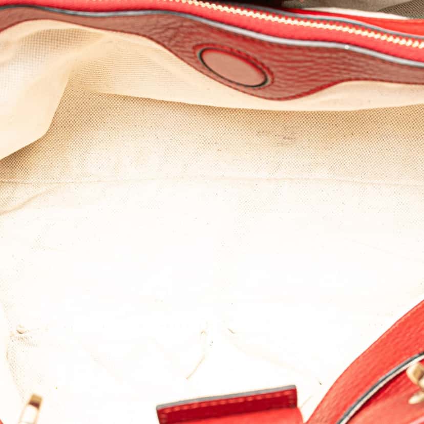 Gucci Medium Calfskin Bamboo Shopper Satchel Red Leather Good condition - Box View