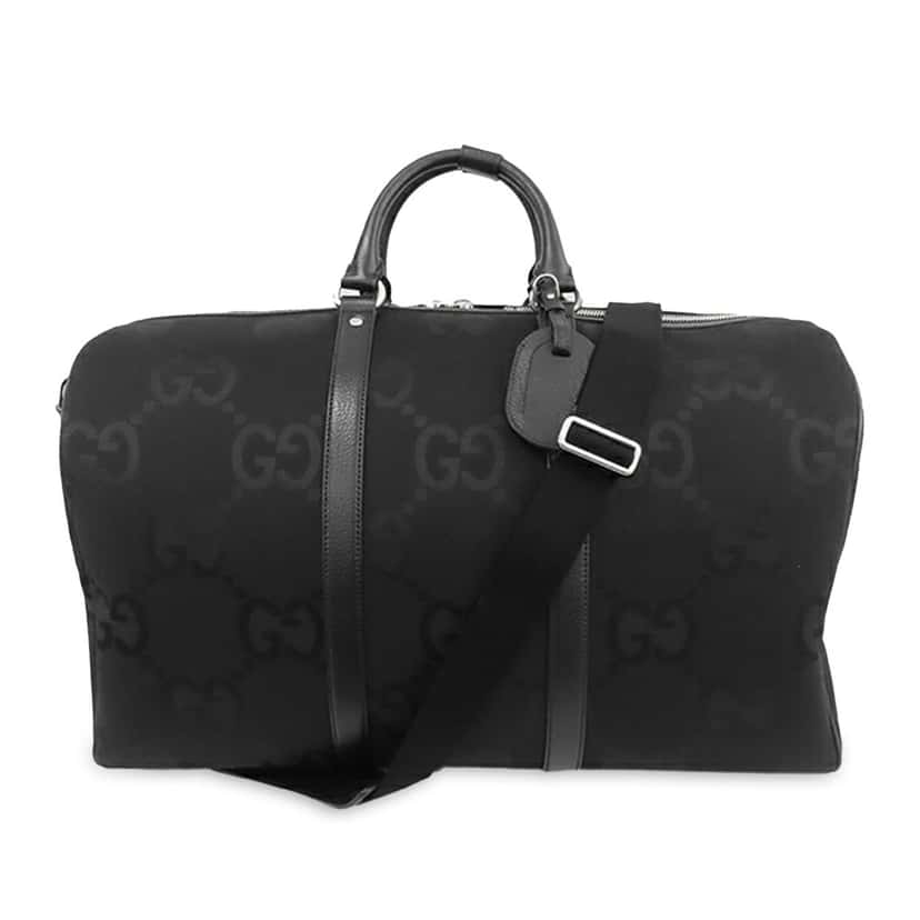 Gucci Large Jumbo GG Canvas Duffle Bag Black Canvas Good condition - Front View