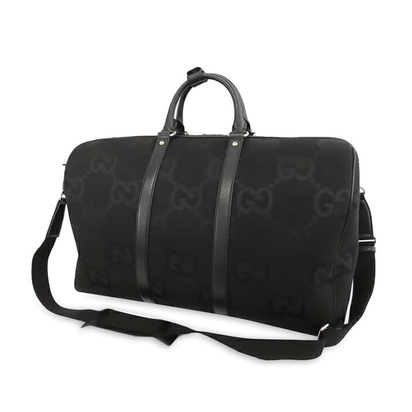 Gucci Large Jumbo GG Canvas Duffle Bag Black Canvas Good condition - Back View