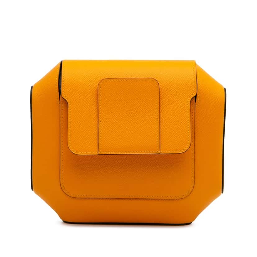 Hermès Epsom Octogone Clutch Yellow Leather Very good condition - Front View
