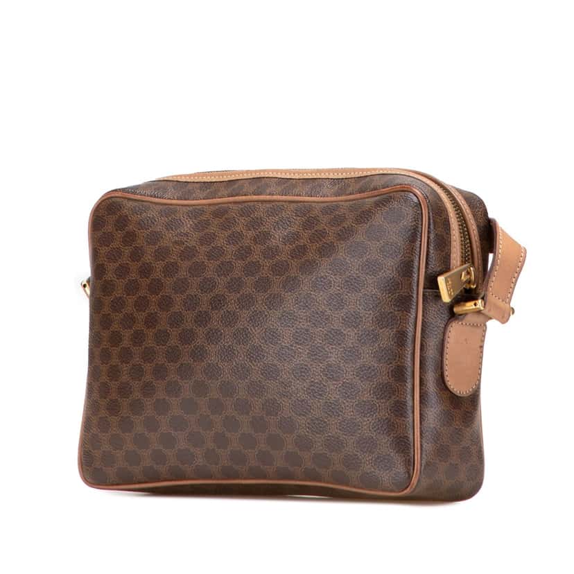 Celine Macadam Coated Canvas Crossbody Brown Canvas Good condition - Back View