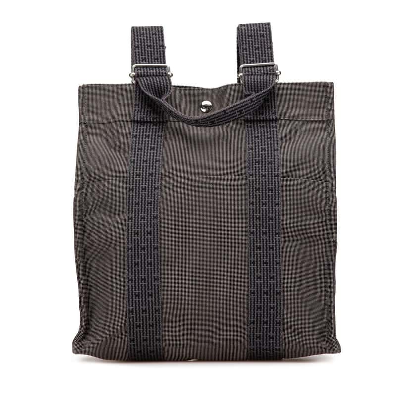 Hermès Canvas Herline Backpack MM Grey Canvas Good condition - Front View