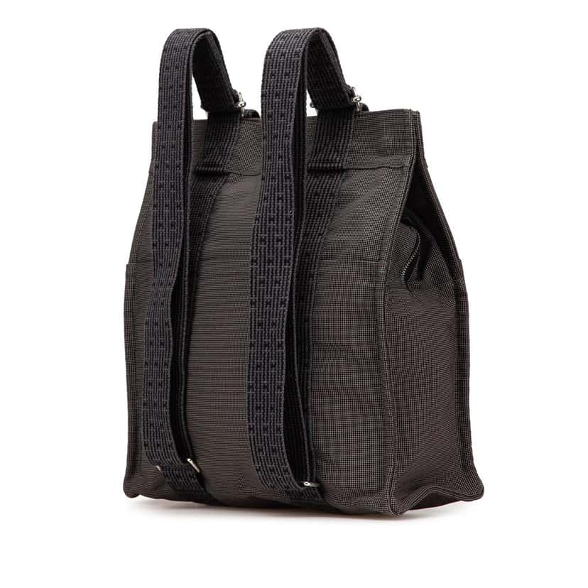 Hermès Canvas Herline Backpack MM Grey Canvas Good condition - Back View