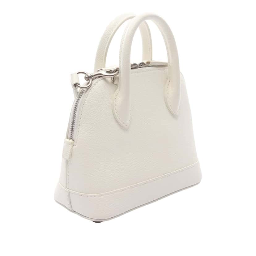 Balenciaga XXS Calfskin Ville Top Handle Bag White Leather Good condition - Back View