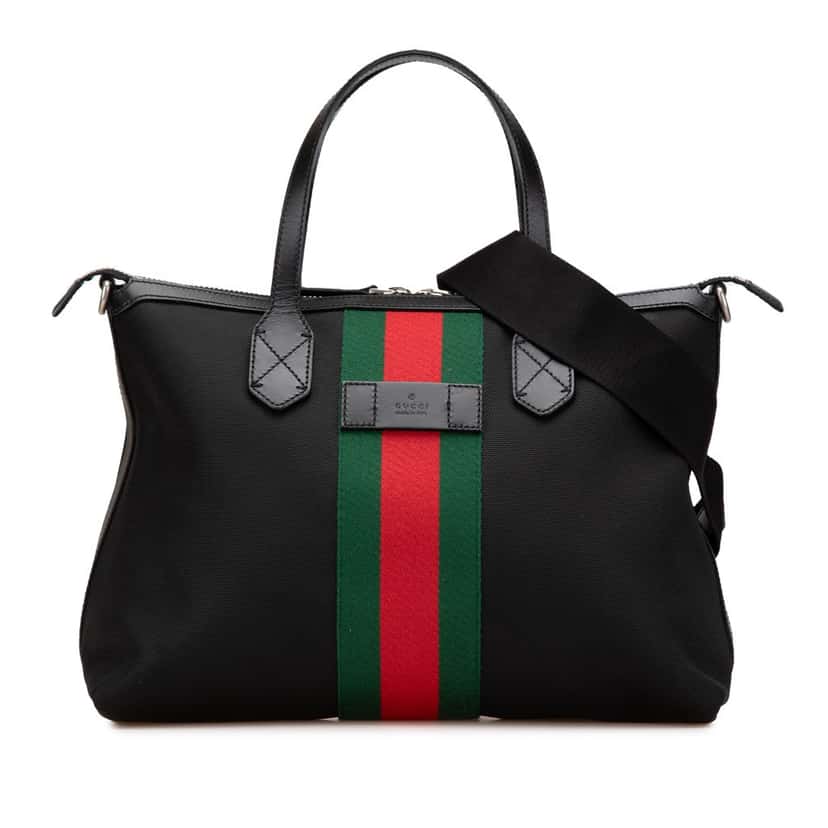Gucci Techno Canvas Web Satchel Black Canvas Good condition - Front View