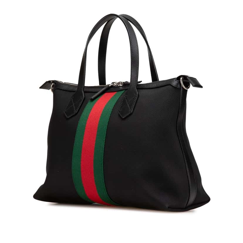 Gucci Techno Canvas Web Satchel Black Canvas Good condition - Back View