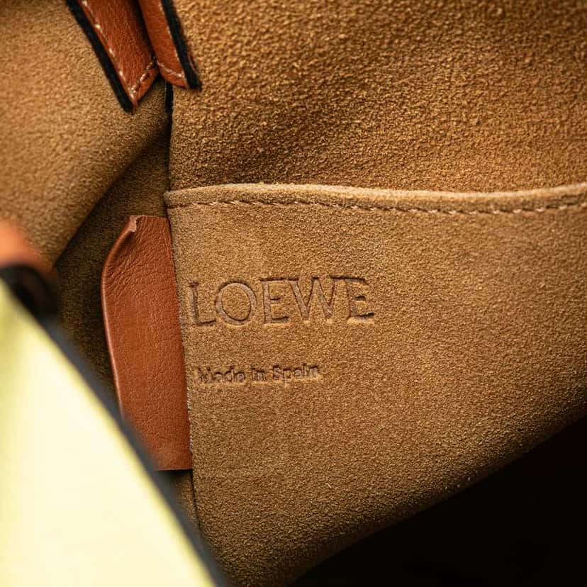 Loewe Bicolor Calfskin and Raffia Gate Bucket Bag Yellow Leather Good condition - Box View