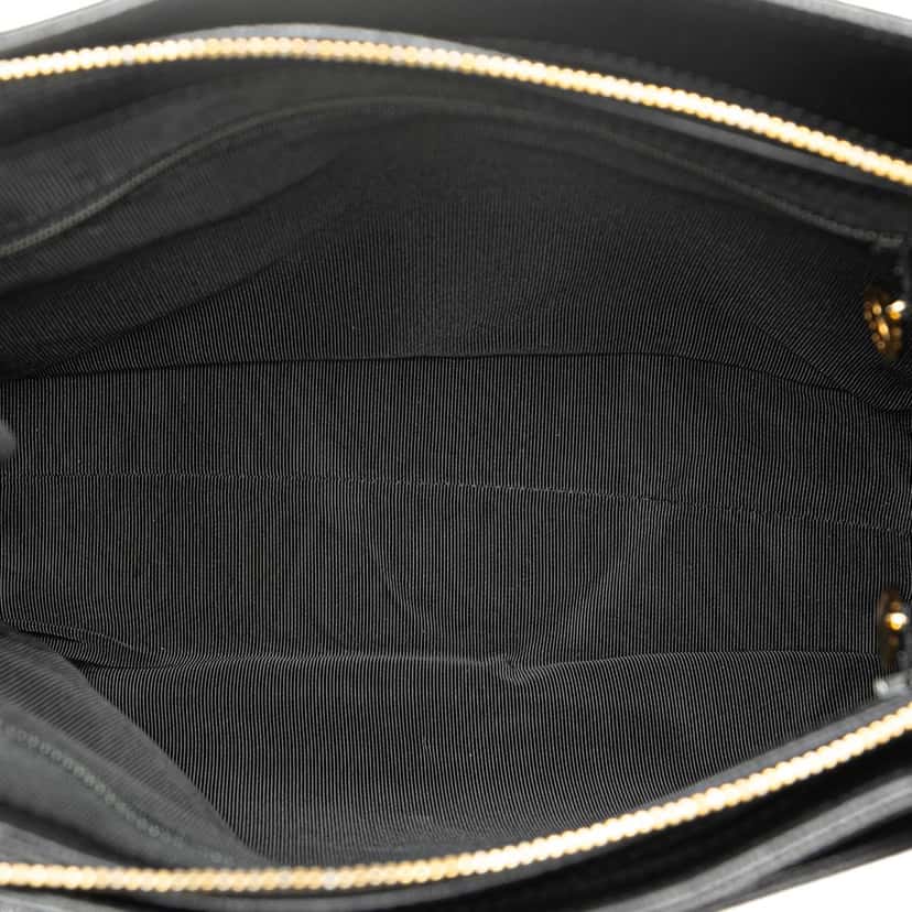 Chanel Embroidered Caviar Logo Shoulder Bag Black Leather Good condition - Model View