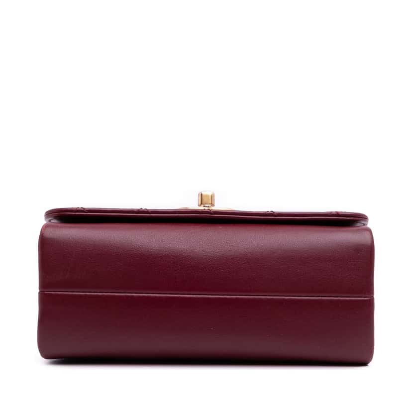 Chanel Quilted Calfskin Pearl Jewel Chain Flap Red Leather Good condition - Inside View