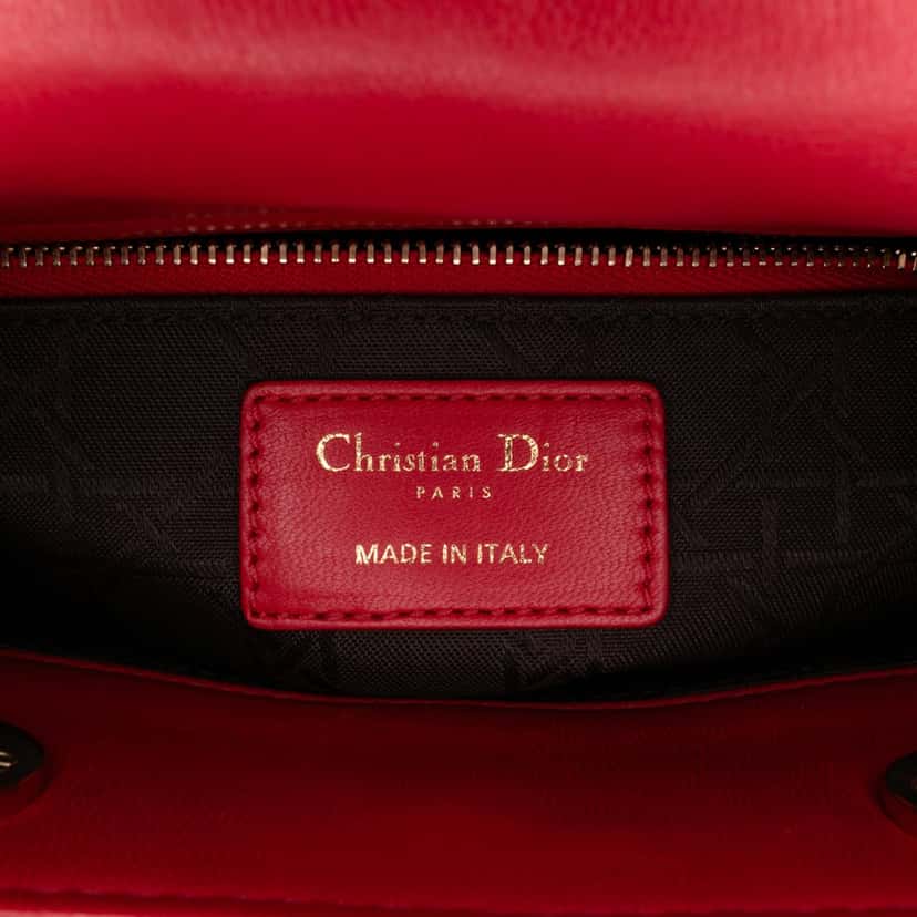 Dior Small Lambskin Cannage My ABCDior Lady Dior Red Leather Good condition - Box View