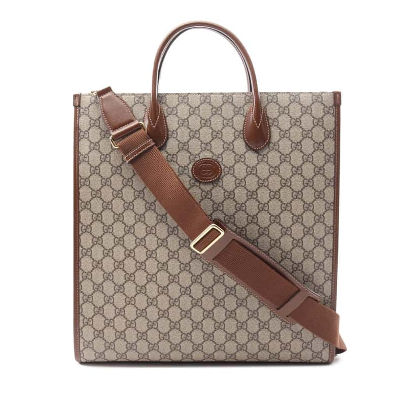 Gucci Medium GG Supreme Interlocking G Tote Brown Canvas Good condition - Front View