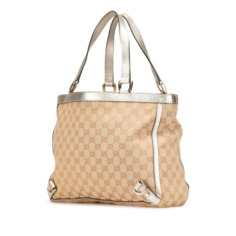 Gucci GG Canvas Abbey D Ring Tote Brown Canvas Good condition - Back View
