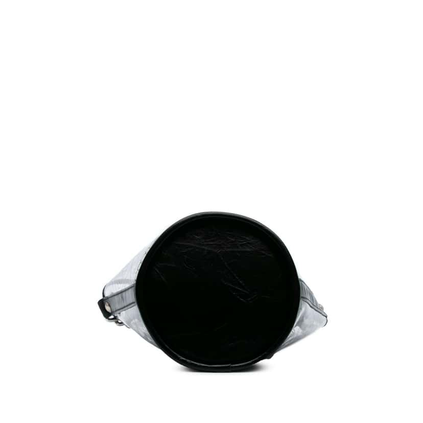 Chanel Small PVC and Crumpled Calfskin Camellia Coco Bucket Bag Black Good condition - Inside View