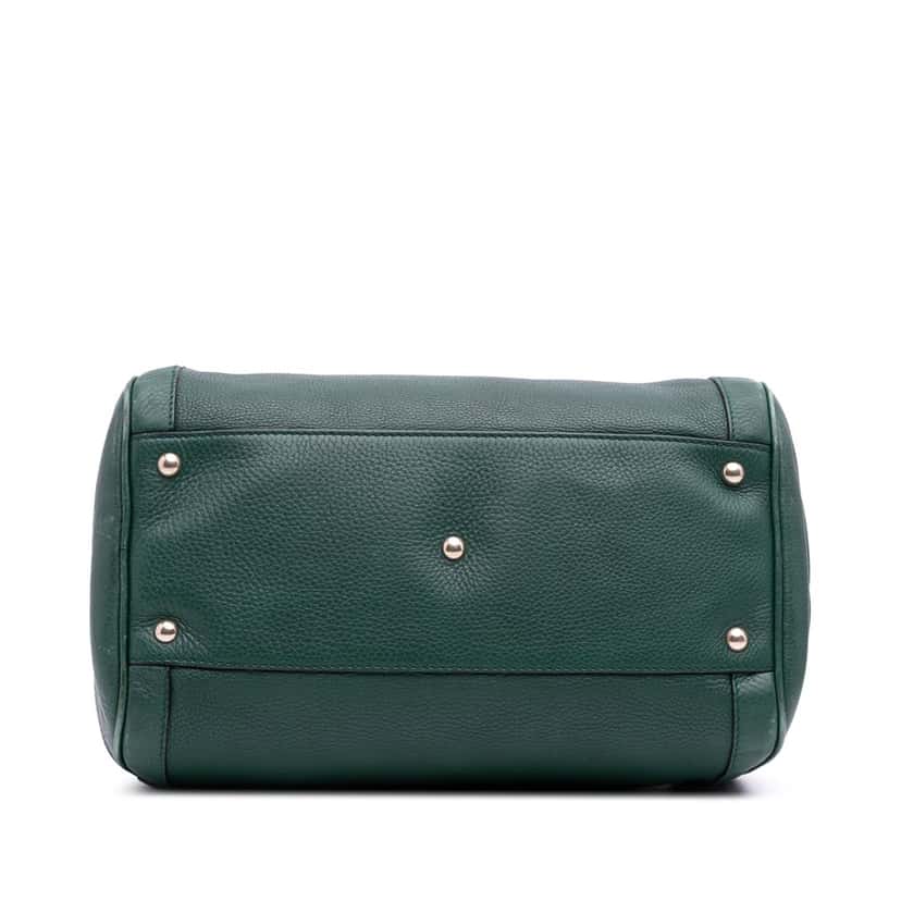 Gucci Pebbled Calfskin Soho Cellarius Boston Bag Green Leather Good condition - Inside View