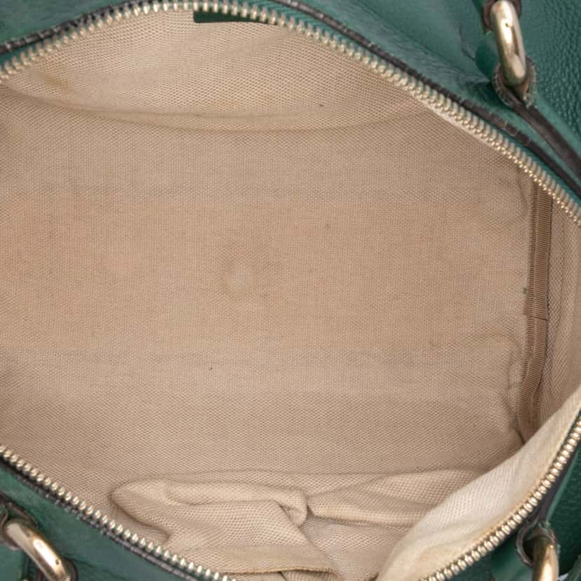 Gucci Pebbled Calfskin Soho Cellarius Boston Bag Green Leather Good condition - Model View