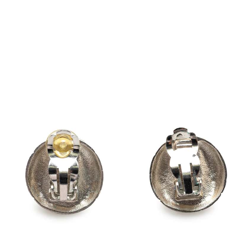 Chanel Silver CC Clip On Earrings Silver Silver Good condition - Back View