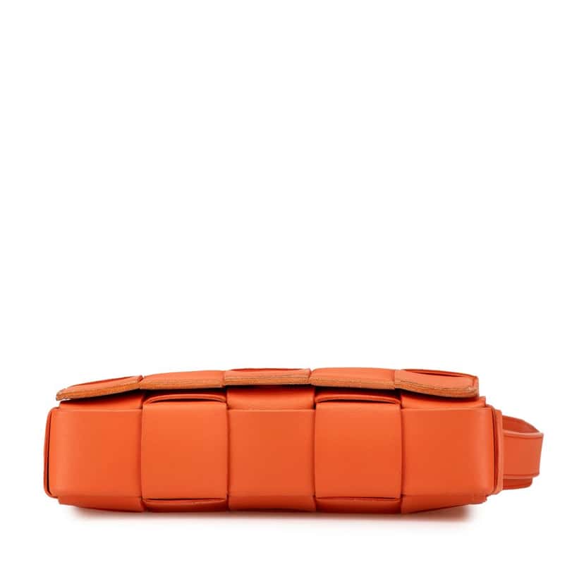 Bottega Veneta Nappa Intrecciato Cassette Crossbody Orange Leather Good condition - Inside View