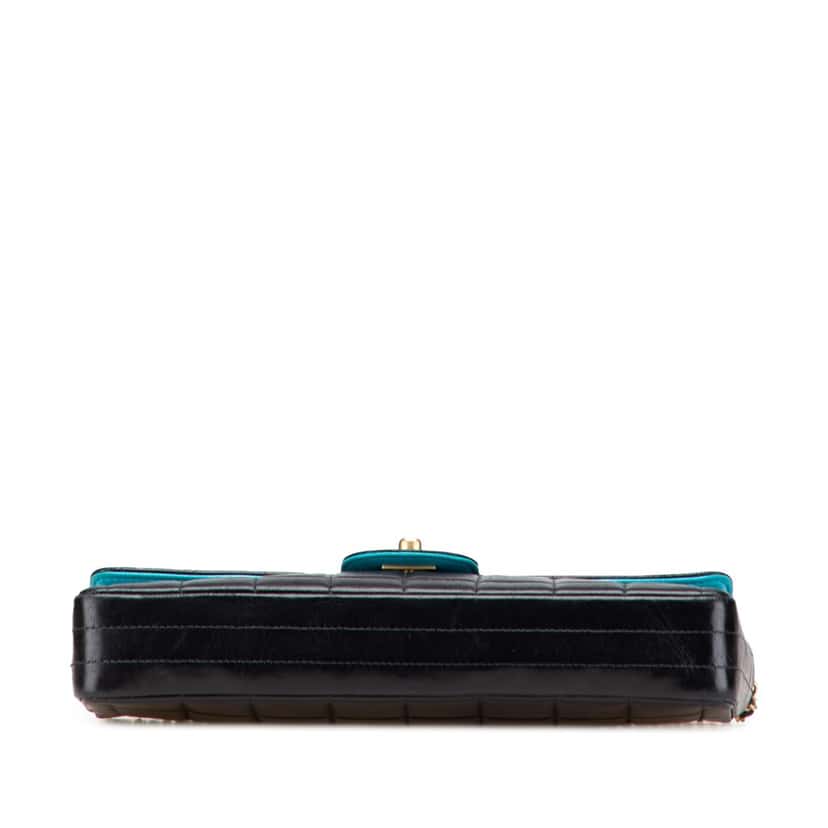 Chanel Chocolate Bar Lambskin East West Flap Black Leather Good condition - Inside View