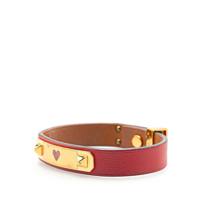 Hermès Swift As De Coeur T2 Bracelet Red Leather Good condition - Model View