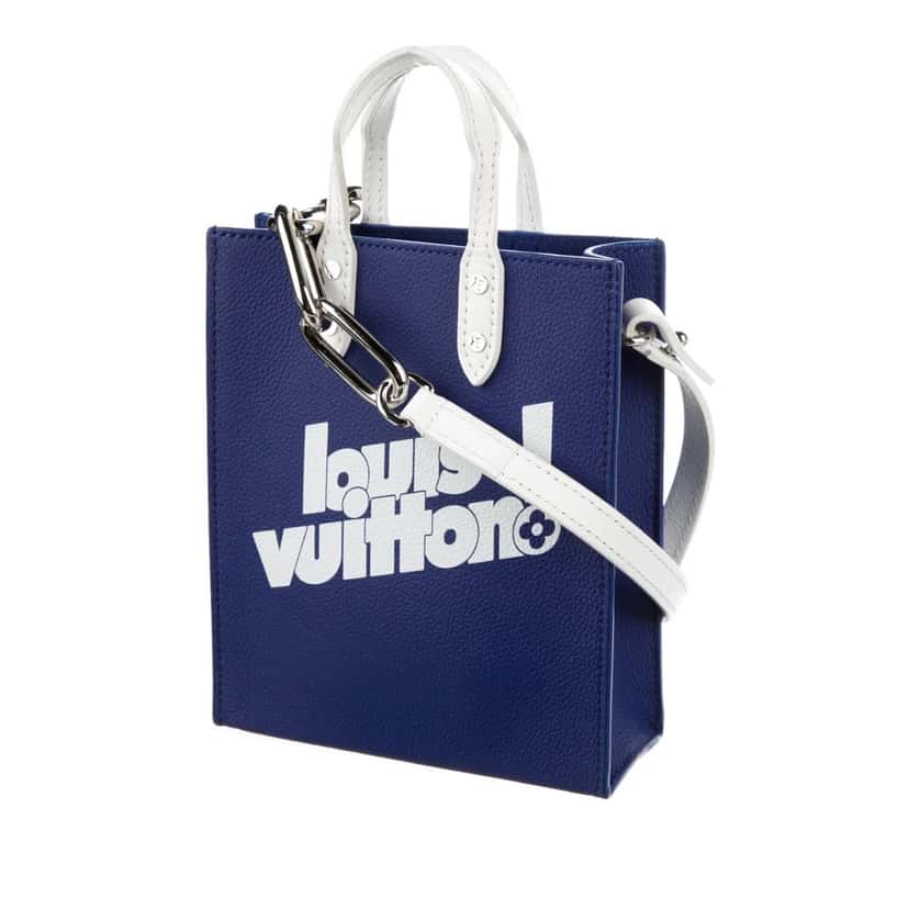 Louis Vuitton Everyday Sac Plat XS Blue Leather Good condition - Back View