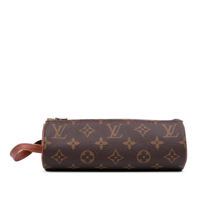 Louis Vuitton Monogram Trousse Ronde Pencil Case 20 Brown Canvas Good condition - Front View