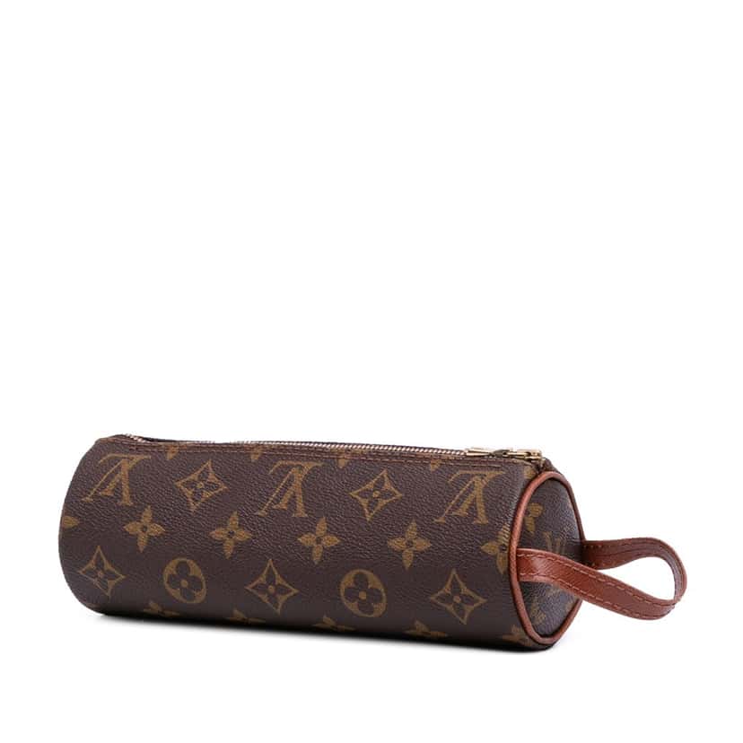 Louis Vuitton Monogram Trousse Ronde Pencil Case 20 Brown Canvas Good condition - Back View